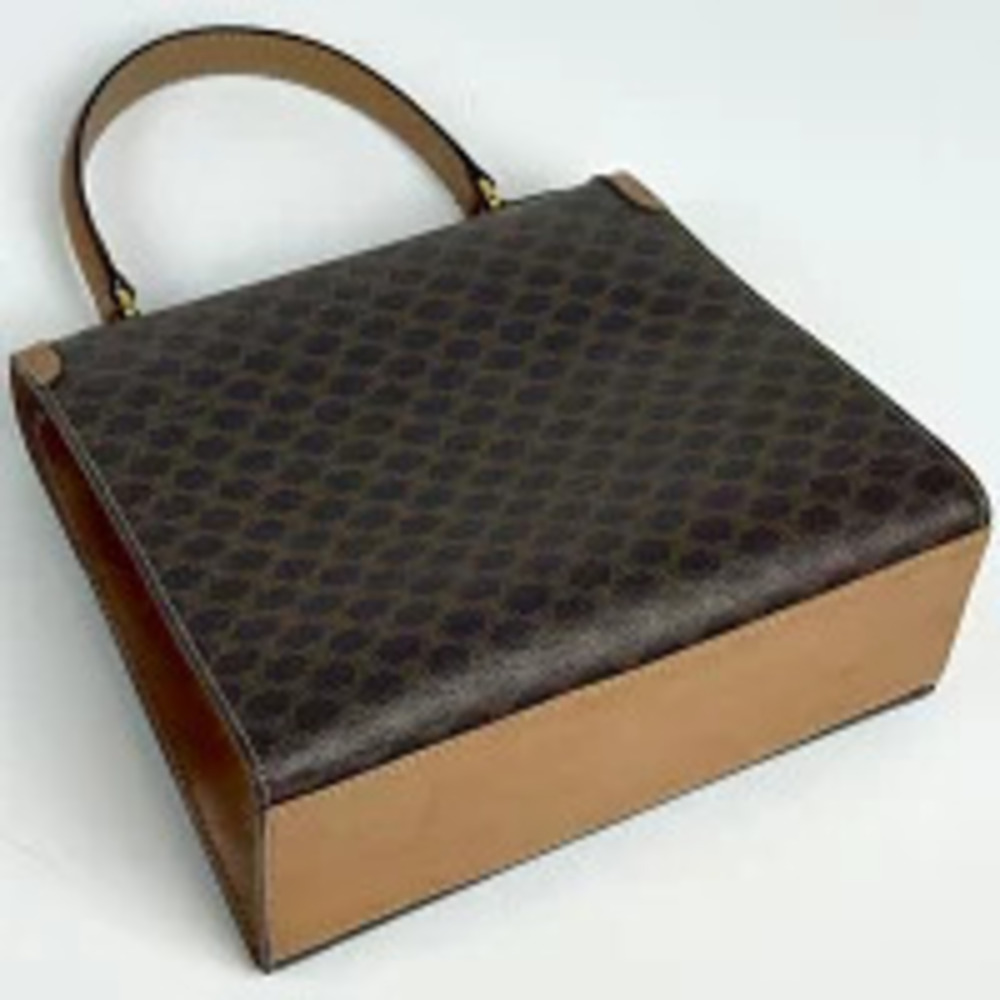 Celine Canvas Macadam Brown Shoulder Bag 2way Brown